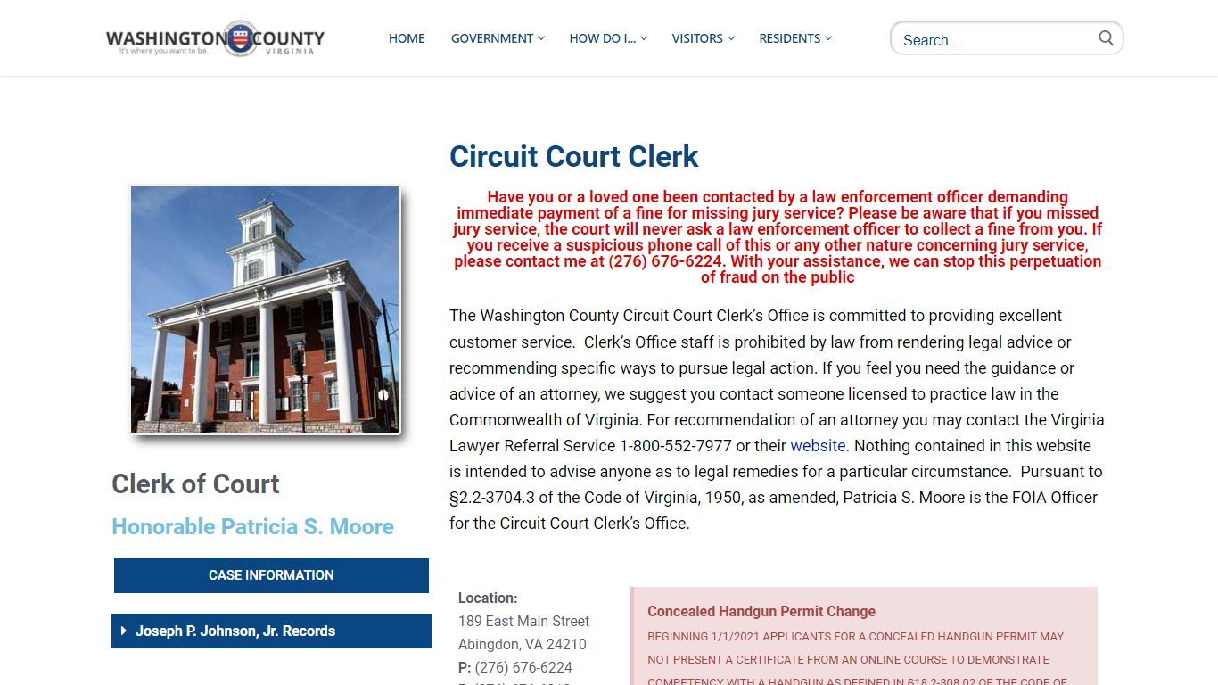 Circuit Court Clerk - Washington County Virginia